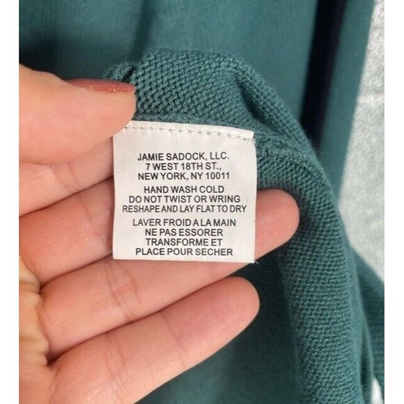 Jamie Sadock Jacket Medium Long Sleeve Sweater Knit Green Modern Golf Medium EUC - Picture 10 of 14